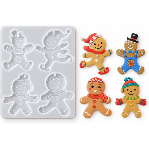 Resin Studio Christmas Gingerbread Decorations Silicone Mould RSM5227