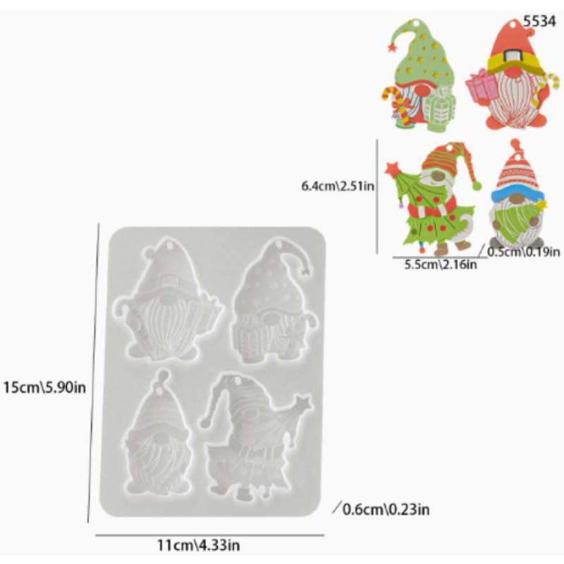Resin Studio Christmas Gnome Decorations Silicone Mould RSM5225 additional image 2