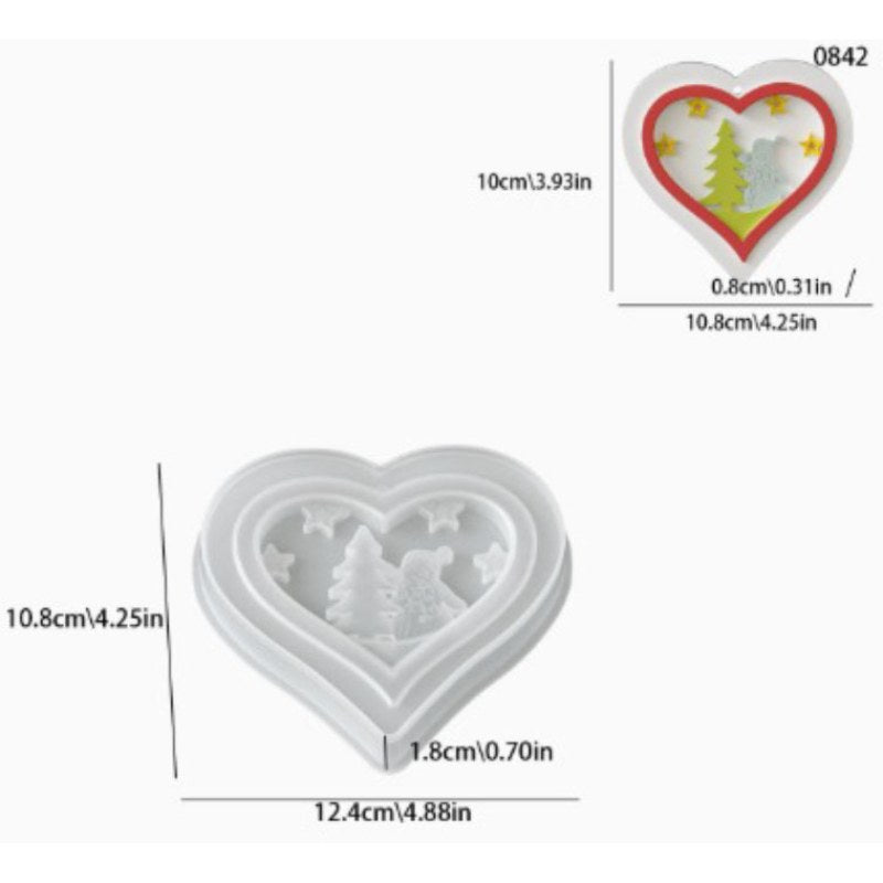 Resin Studio Christmas Heart Winter Scene Silicone Mould RSM5172 additional image 2