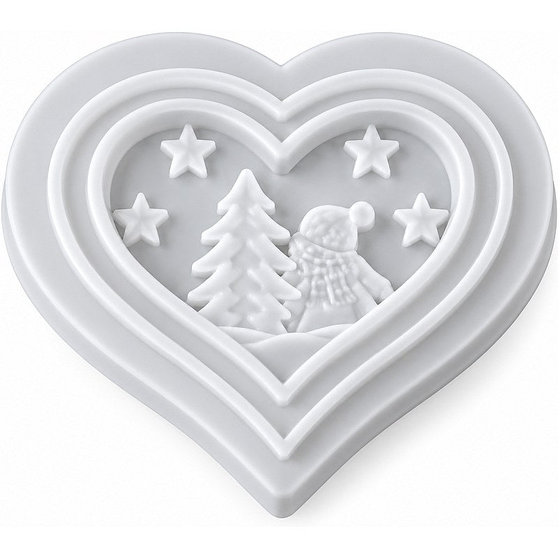 Resin Studio Christmas Heart Winter Scene Silicone Mould RSM5172