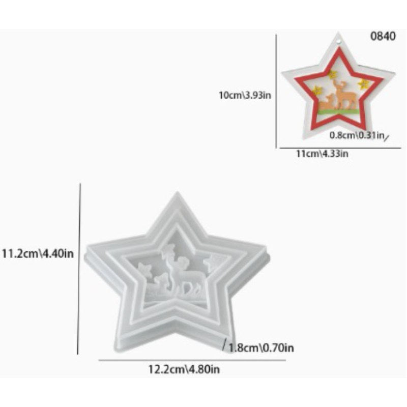 Resin Studio Christmas Star Reindeer Scene Silicone Mould RSM5170 additional image 2