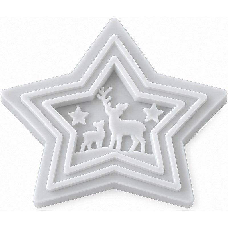 Resin Studio Christmas Star Reindeer Scene Silicone Mould RSM5170