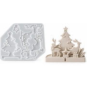 Resin Studio Christmas Tree & Reindeer Scene Silicone Mould RSM5186