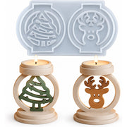 Resin Studio Christmas Tree & Reindeer Tealight Holder Silicone Mould RSM5259
