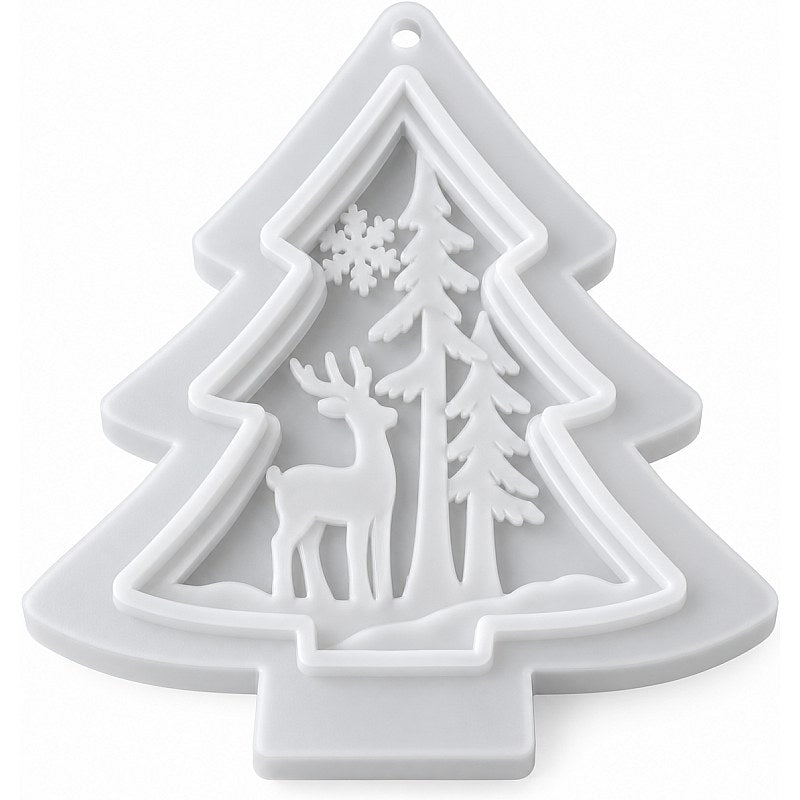 Resin Studio Christmas Tree Woodland Scene Silicone Mould RSM5168