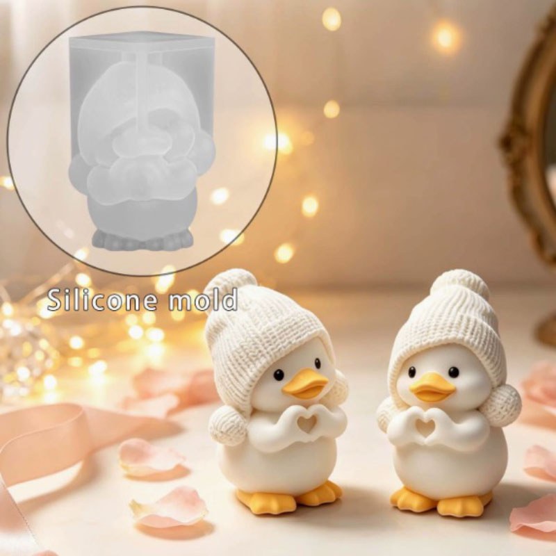 Resin Studio Cute Duck with Knitted Hat and Heart Silicone Mould RSM5283 additional image 3