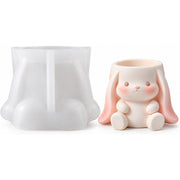 Resin Studio Cute Sitting Bunny Pot Silicone Mould RSM5181