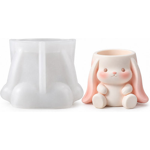 Resin Studio Cute Sitting Bunny Pot Silicone Mould RSM5181