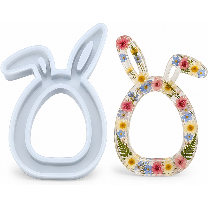 Resin Studio Easter Bunny Ears Egg Frame Silicone Mould RSM5264
