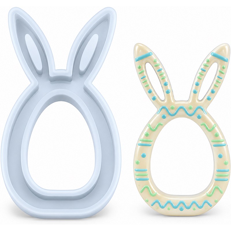 Resin Studio Easter Bunny Ears Egg Frame Silicone Mould RSM5265