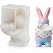 Resin Studio Easter Bunny Holding Egg Silicone Mould RSM5248