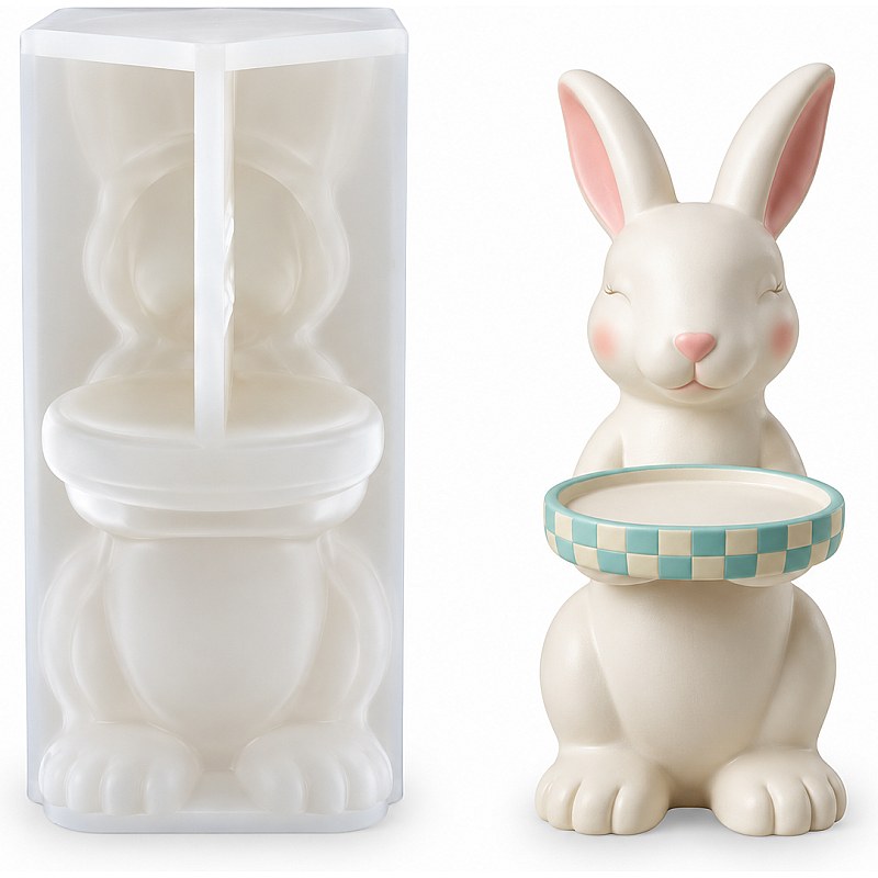 Resin Studio Easter Bunny Holding Tray Silicone Mould RSM5250