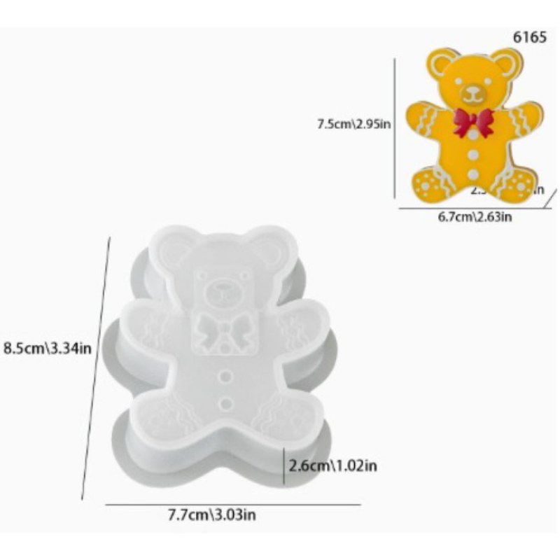 Resin Studio Gingerbread Teddy Bear Silicone Mould RSM5167 additional image 2
