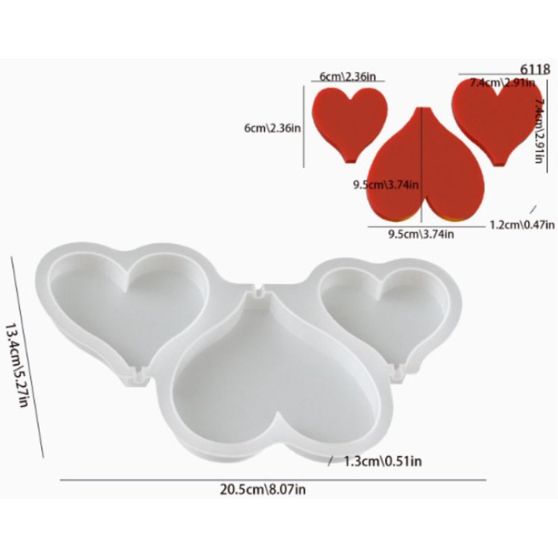 Resin Studio Heart Silicone Mould with 10 Sticks RSM5224 additional image 2