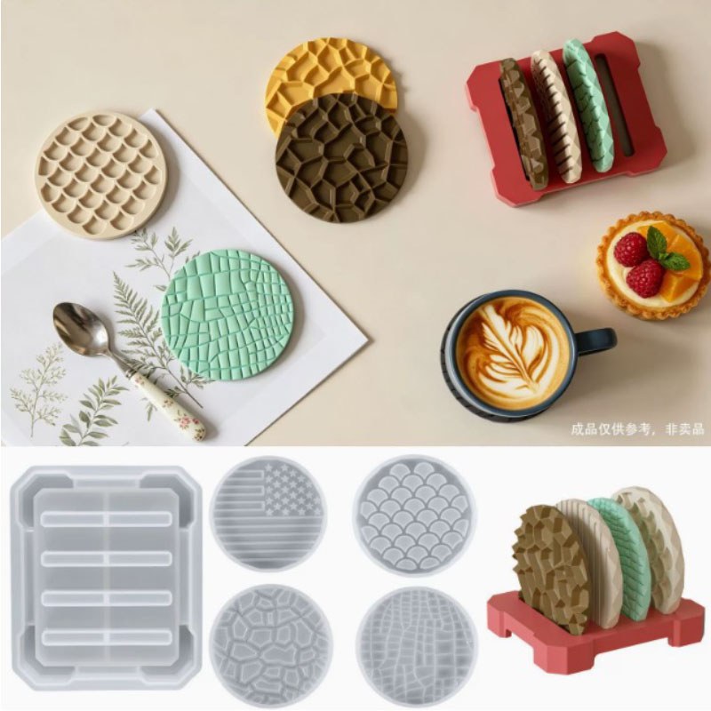Resin Studio Irregular Stone Texture Coaster Silicone Mould RSM5202 additional image 3