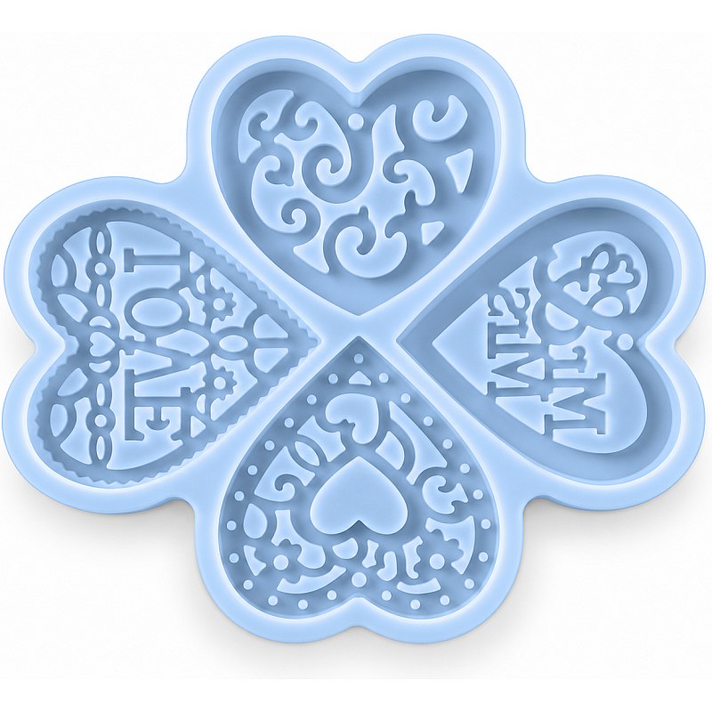 Resin Studio Love & Mr & Mrs Decorative Heart Silicone Mould RSM5213