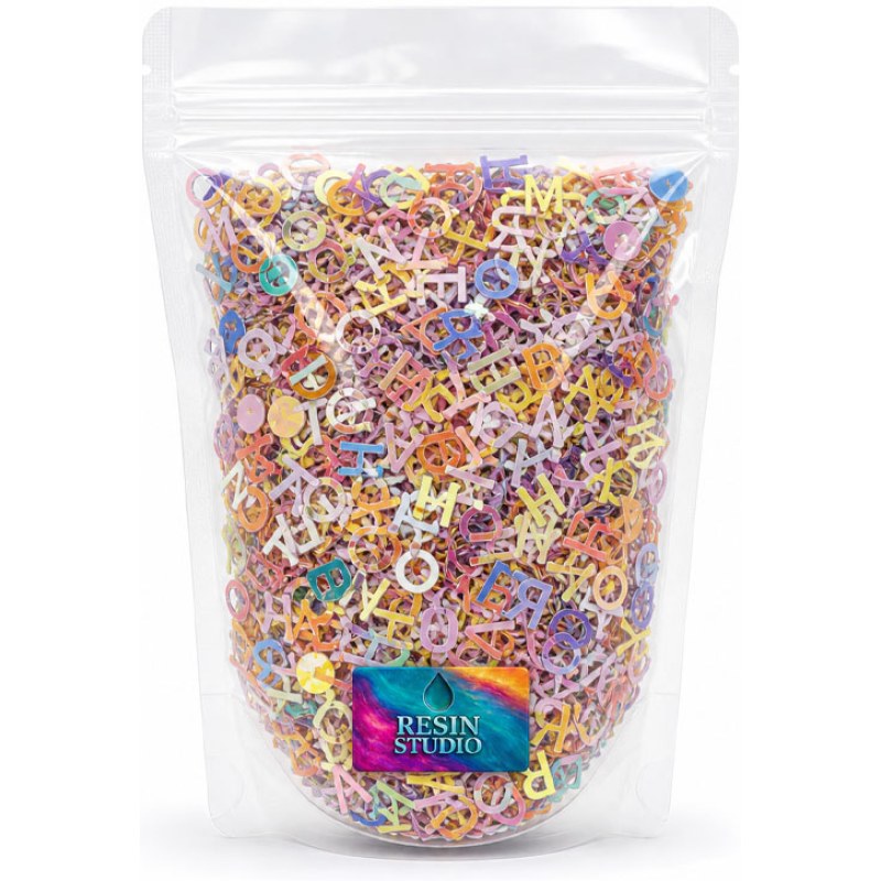 Resin Studio Mixed-Colour Alphabet Confetti for Resin Art & Crafts – 15g RS2023