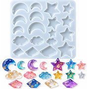 Resin Studio Moon, Star, Cloud & Crystal Pendant Silicone Mould RSM5255