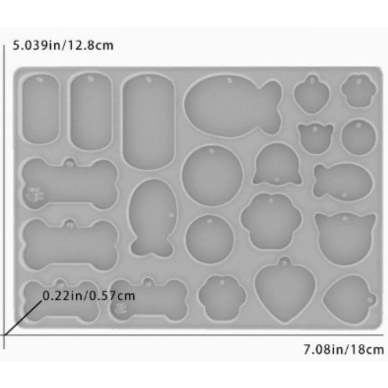 Resin Studio Pet ID Tags and Keyring Shapes Silicone Mould – 20 Designs RSM5281 additional image 2