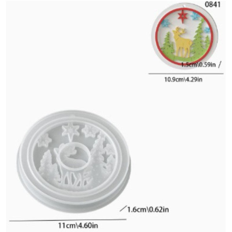 Resin Studio Round Christmas Reindeer Scene Silicone Mould RSM5171 additional image 2