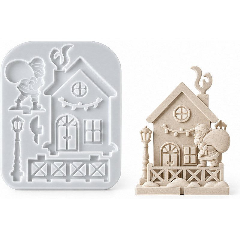 Resin Studio Santa at Christmas House Scene Silicone Mould RSM5188