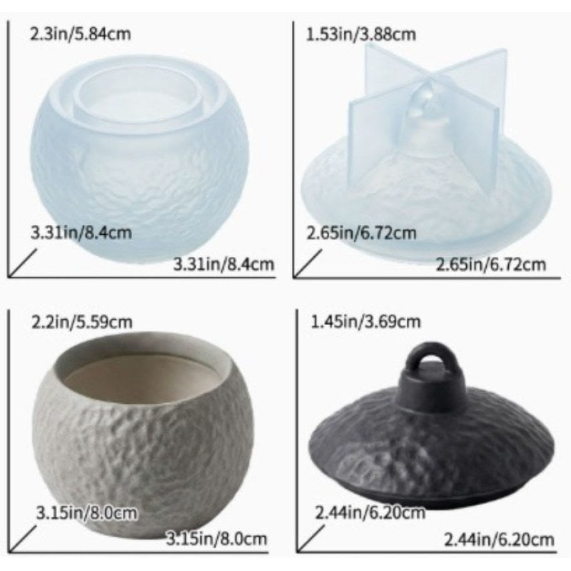 Resin Studio Textured Round Trinket Bowl with Lid Silicone Mould Set RSM5235 additional image 2