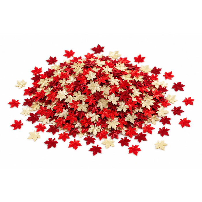 Red and Silver Leaf Confetti - 10g