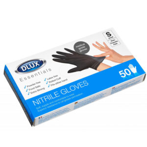 Dlux Nitrile Disposable Black Gloves Small (50pcs)
