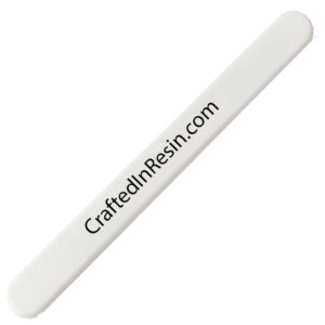 Crafted in Resin white stirring stick with logo