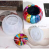 Ribbed round resin container silicone mould