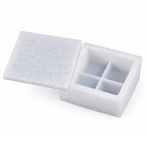 Silicone mould for casting a square storage box and lid, mould only. product photo