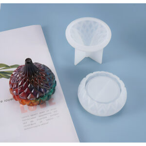 Silicone mould low profile round storage box