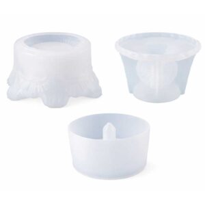 Decorative footed container silicone mould