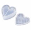 Heart-shaped lidded box silicone mould