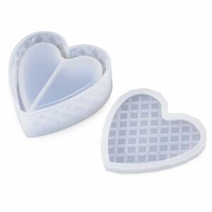 Heart-shaped lidded box silicone mould
