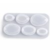 Silicone mould for casting oval cabochons in multiple sizes product photo