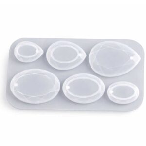 Silicone mould for casting oval cabochons in multiple sizes product photo
