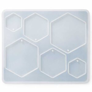 Silicone mould for casting hexagon-shaped jewellery components product photo