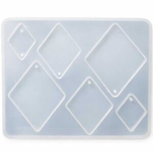 Silicone mould for casting diamond-shaped jewellery components product photo
