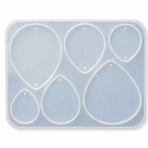 Silicone mould for casting teardrop-shaped jewellery components in multiple sizes product photo