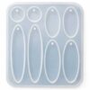 Silicone mould for casting elongated oval jewellery components in multiple sizes product photo