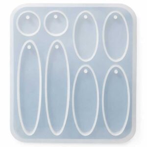 Silicone mould for casting elongated oval jewellery components in multiple sizes product photo