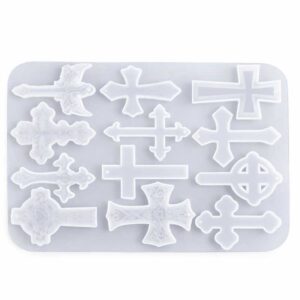 Silicone mould for casting cross shaped decorative pieces product photo