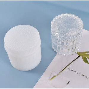 Silicone faceted lidded jar mould