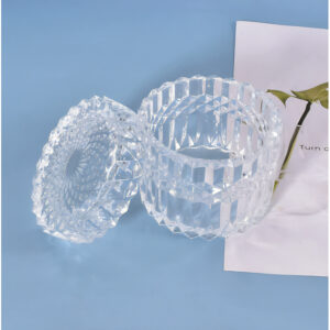 Faceted jar resin mould with lid