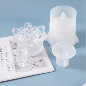 Decorative footed container casting silicone mould