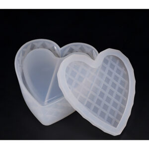 Silicone mould heart-shaped box with lid