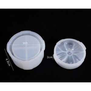 Round Silicone Jar Mould with Segmented Lid (90mm x 49mm)