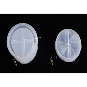 Oval Silicone Jar Mould with Segmented Insert (80mm x 104mm)