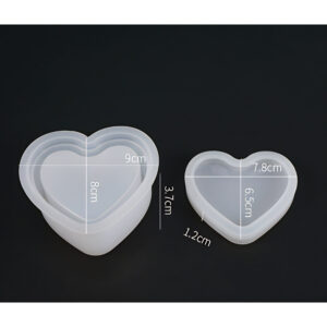 Heart Silicone Jar Mould with Insert (90mm x 80mm)